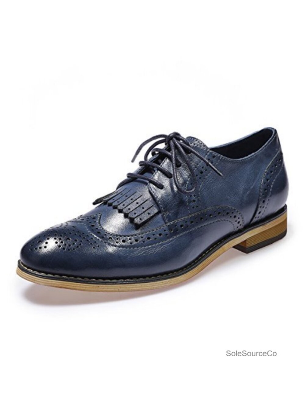 Handcrafted Wingtip Oxford Brogue Lace Up Leather Shoes